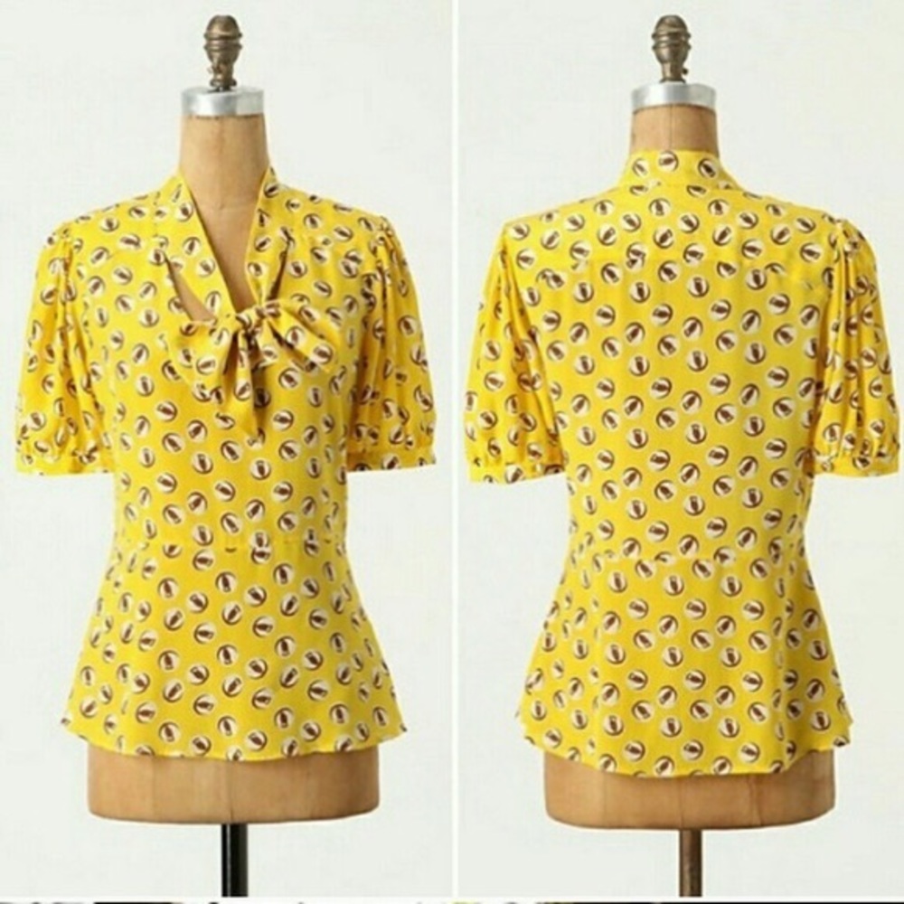 US 10 Girls from Savoy Anthropologie owl blouse